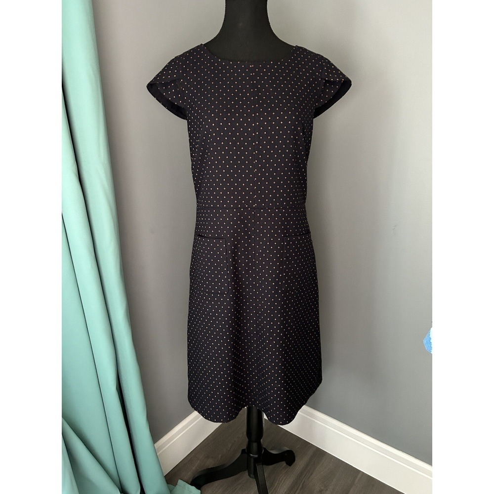 Women's Dex The Suit Shop New York Brand Dress Navy Pockets Size M A Line - Picture 2 of 9